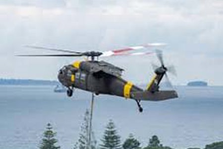 Heli-logging in action